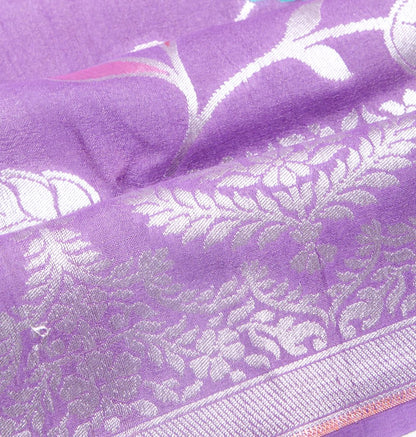 Banarasi Tussar Georgette Jaal Lavender Saree