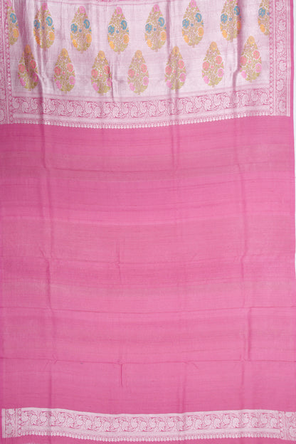 Banarasi Tussar Georgette Jaal Pink Saree