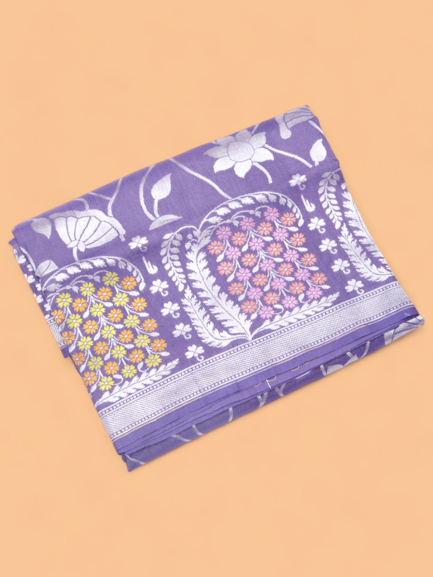 Banarasi Tussar Georgette Jaal Purple Saree