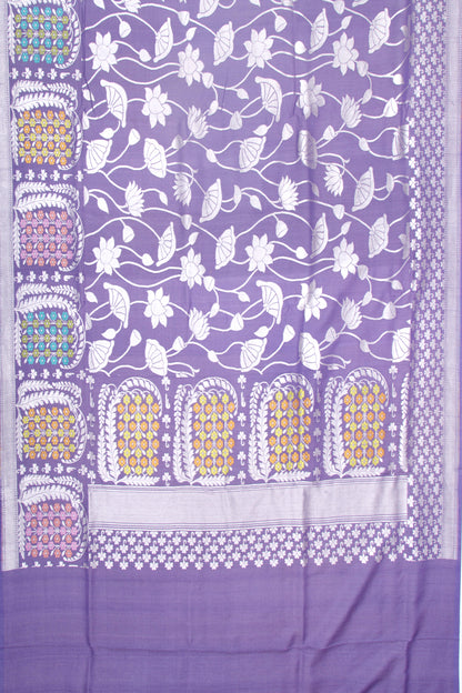 Banarasi Tussar Georgette Jaal Purple Saree