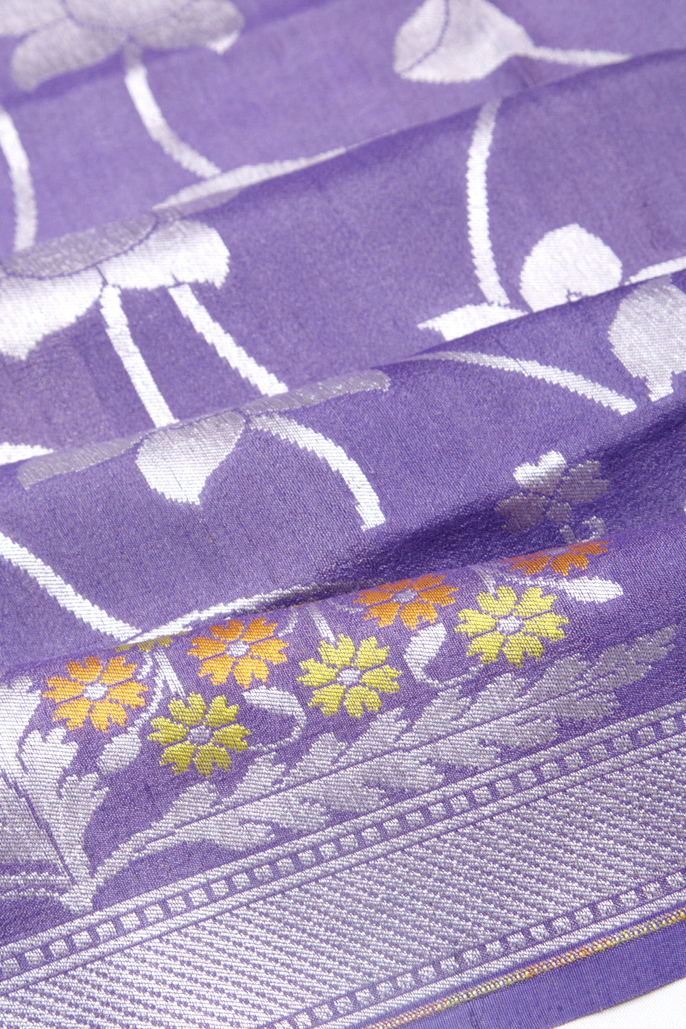 Banarasi Tussar Georgette Jaal Purple Saree
