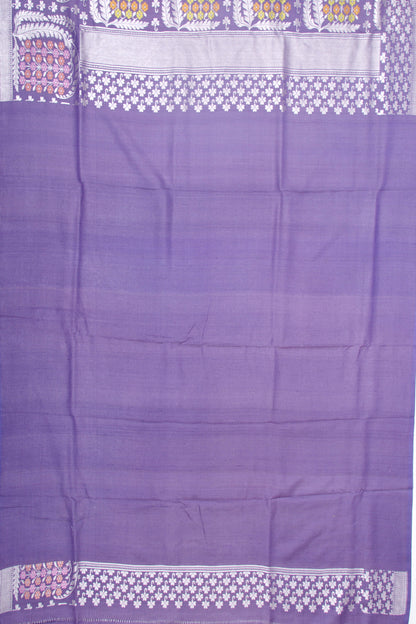 Banarasi Tussar Georgette Jaal Purple Saree