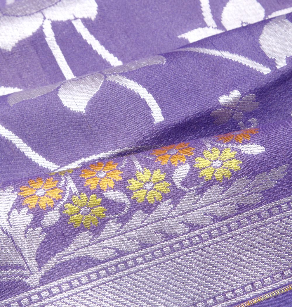 Banarasi Tussar Georgette Jaal Purple Saree