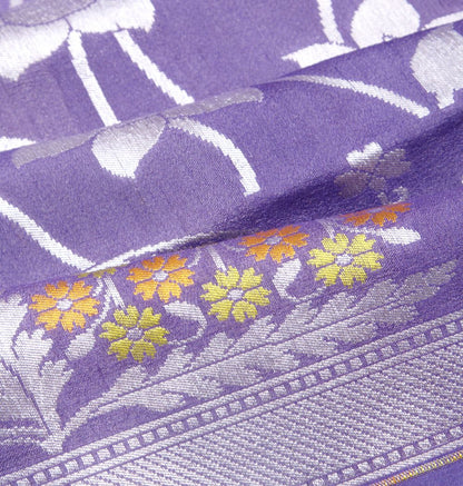 Banarasi Tussar Georgette Jaal Purple Saree