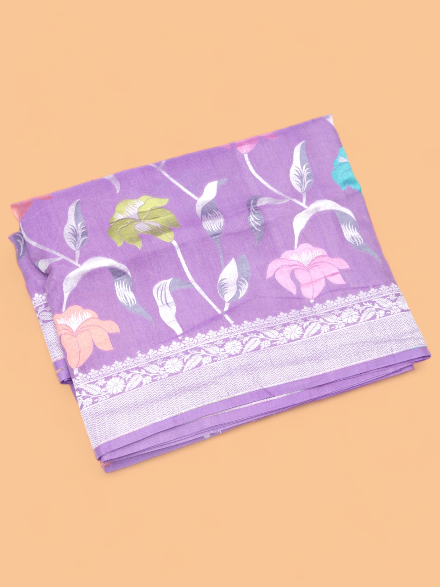 Banarasi Tussar Georgette Jaal Lavender Saree