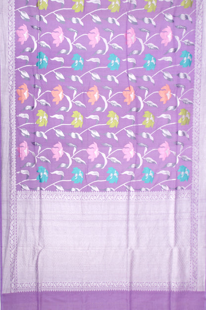 Banarasi Tussar Georgette Jaal Lavender Saree