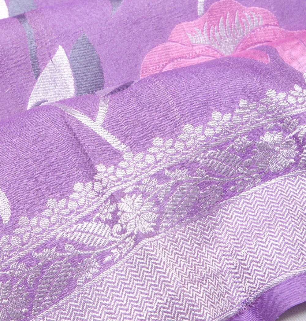 Banarasi Tussar Georgette Jaal Lavender Saree