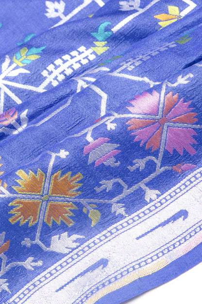 Banarasi Tussar Georgette Jaal Dark Blue Saree