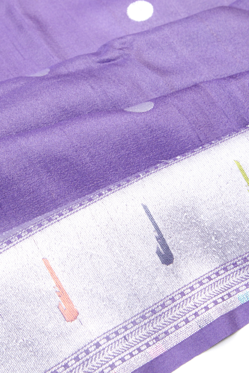 Banarasi Tussar Georgette Polka Dot Butta Lavender Saree