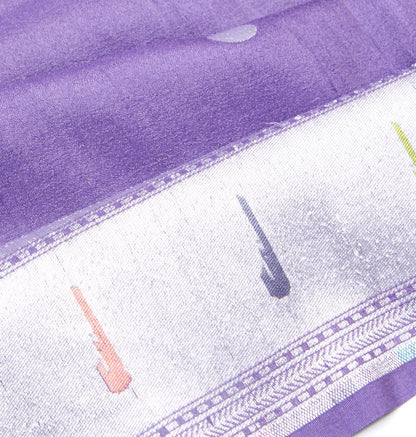 Banarasi Tussar Georgette Polka Dot Butta Lavender Saree