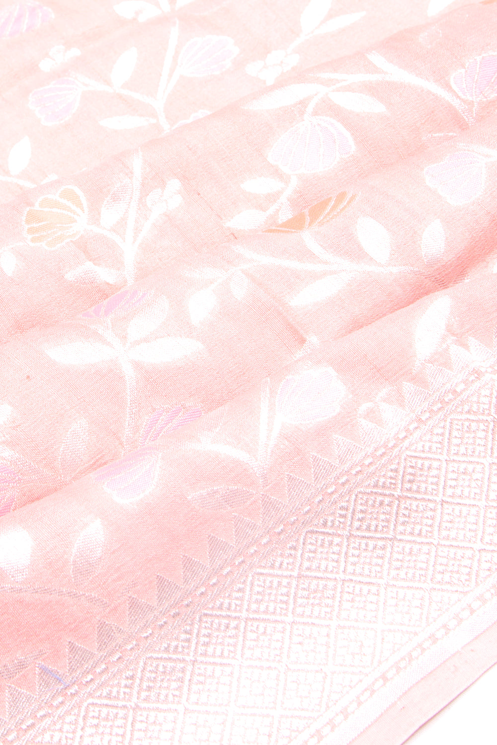 Banarasi Tussar Georgette Jaal Peach Saree