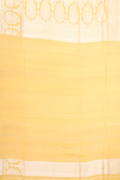 Banarasi Tussar Georgette Jaal Yellow Saree