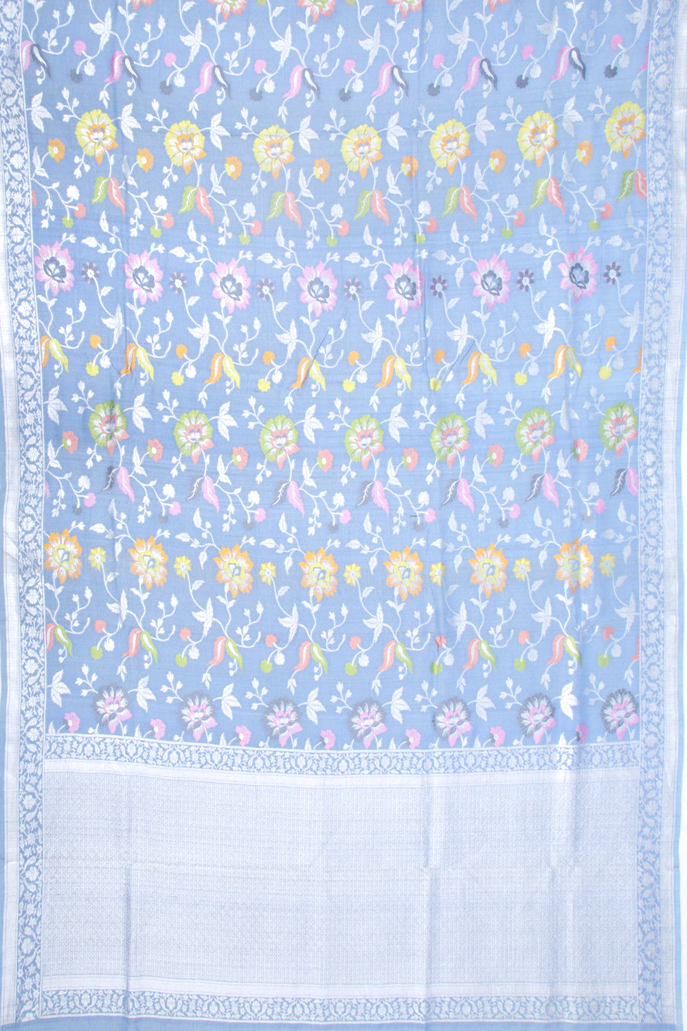 Banarasi Tussar Georgette Jaal Blue Saree