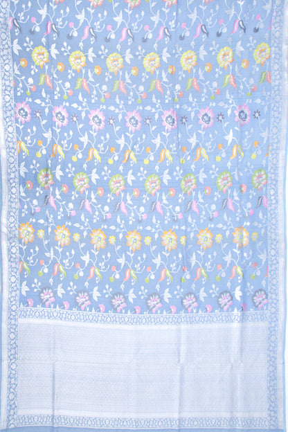 Banarasi Tussar Georgette Jaal Blue Saree