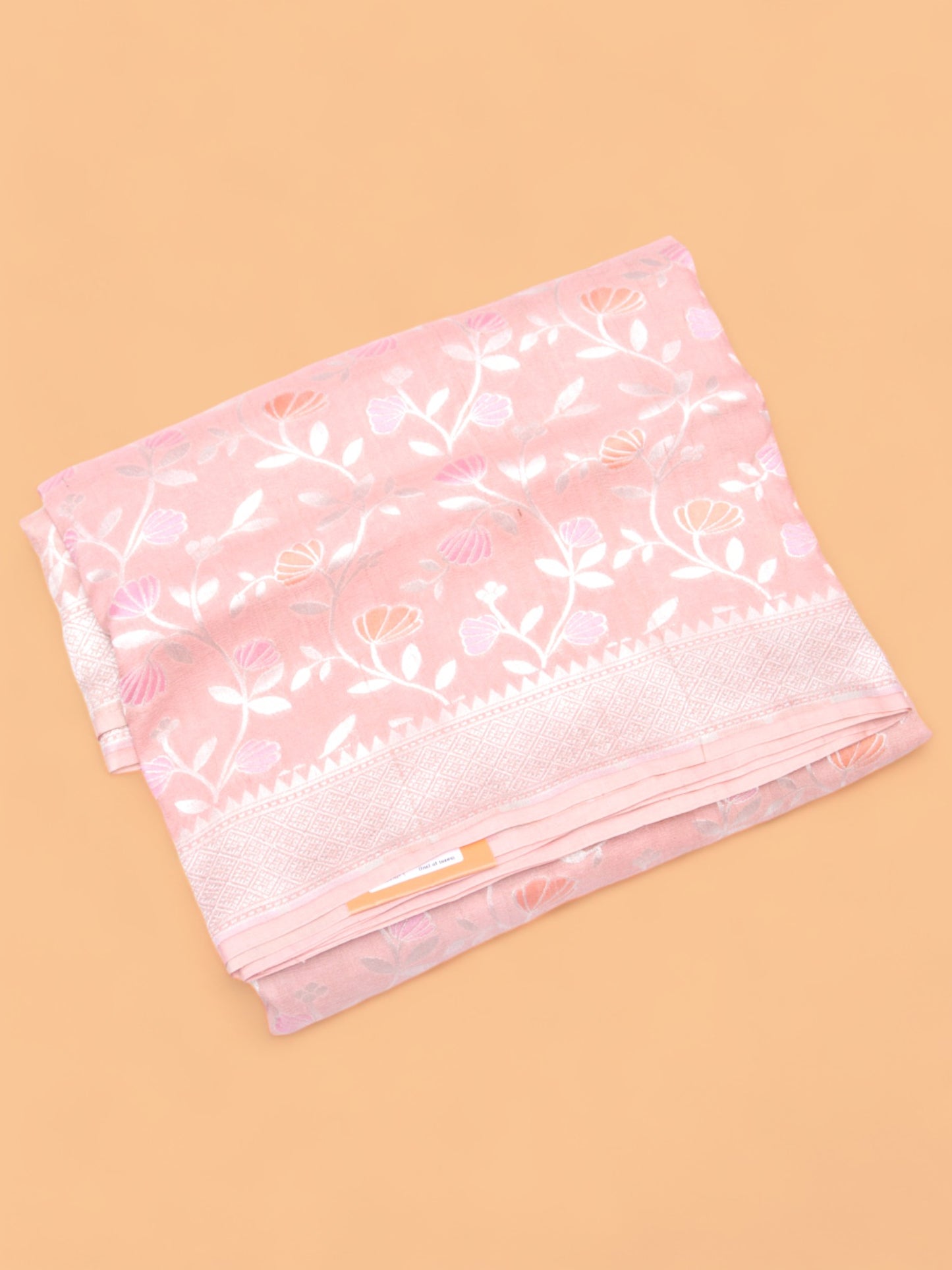 Banarasi Tussar Georgette Jaal Peach Saree