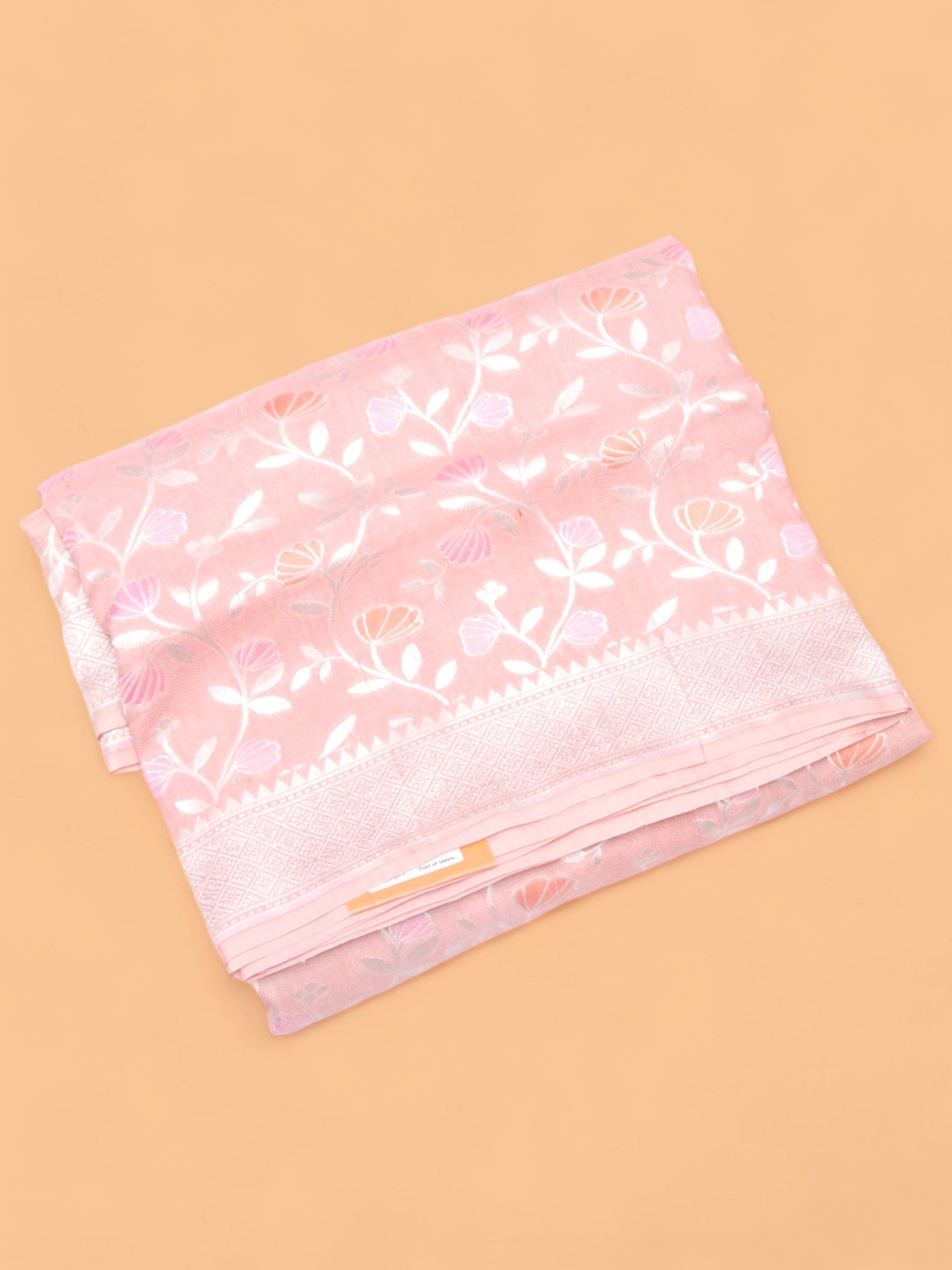 Banarasi Tussar Georgette Jaal Peach Saree