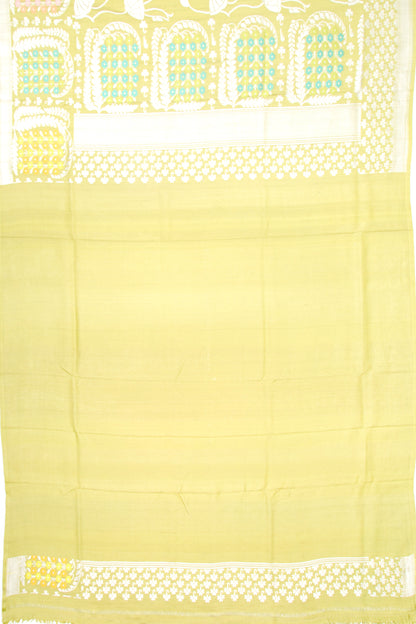 Banarasi Tussar Georgette Jaal Mehandi Green Saree