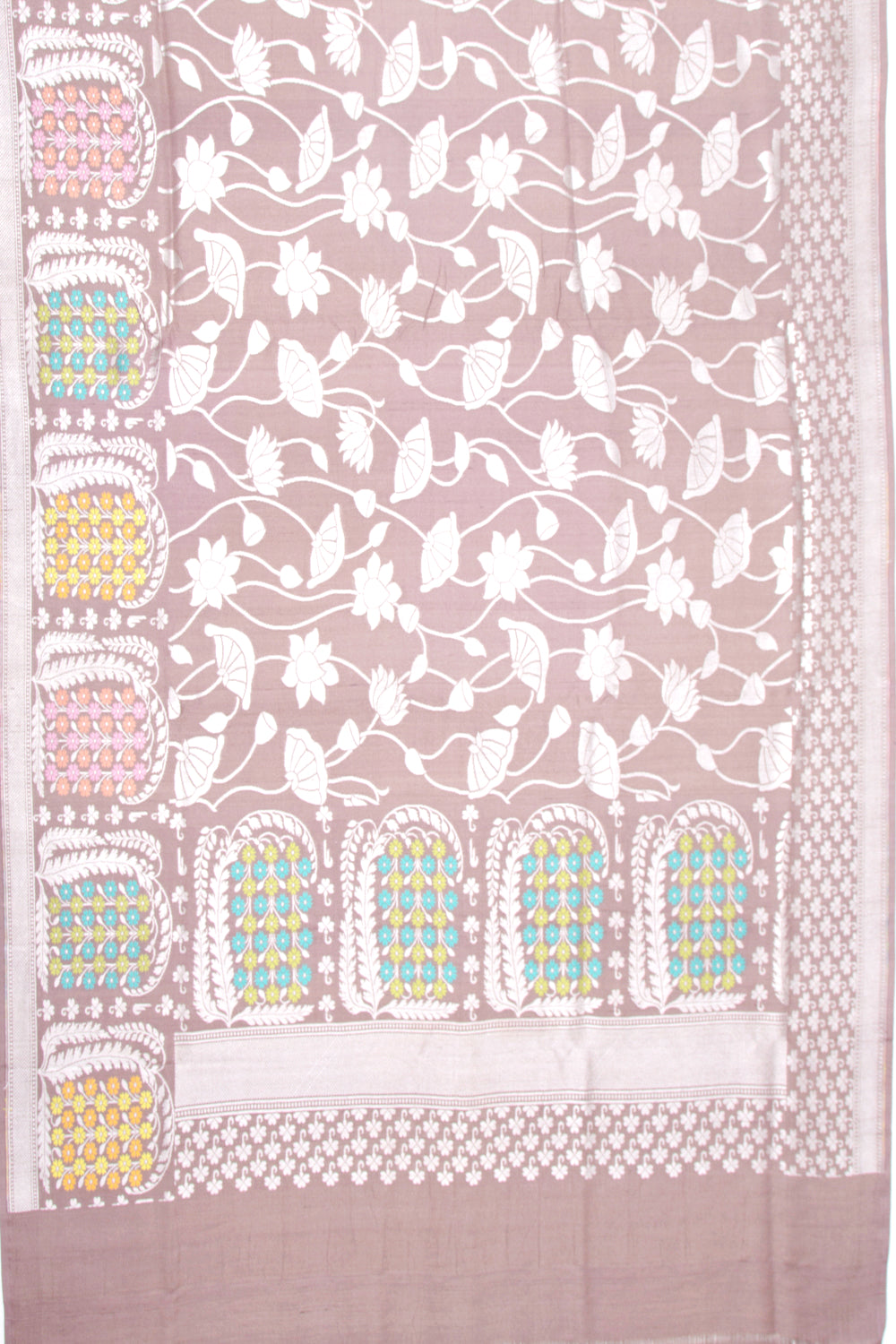 Banarasi Tussar Georgette Jaal Brown Saree