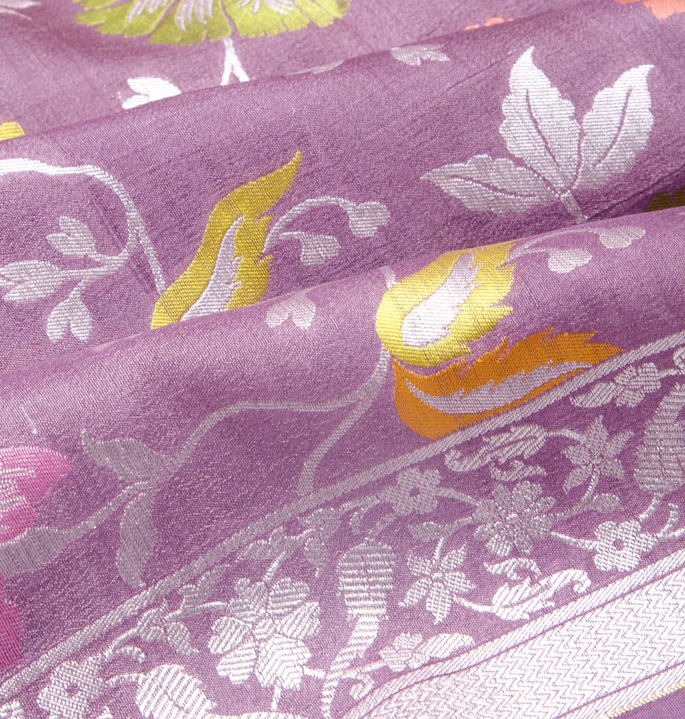 Banarasi Tussar GeorgetteJaal Lavender Saree