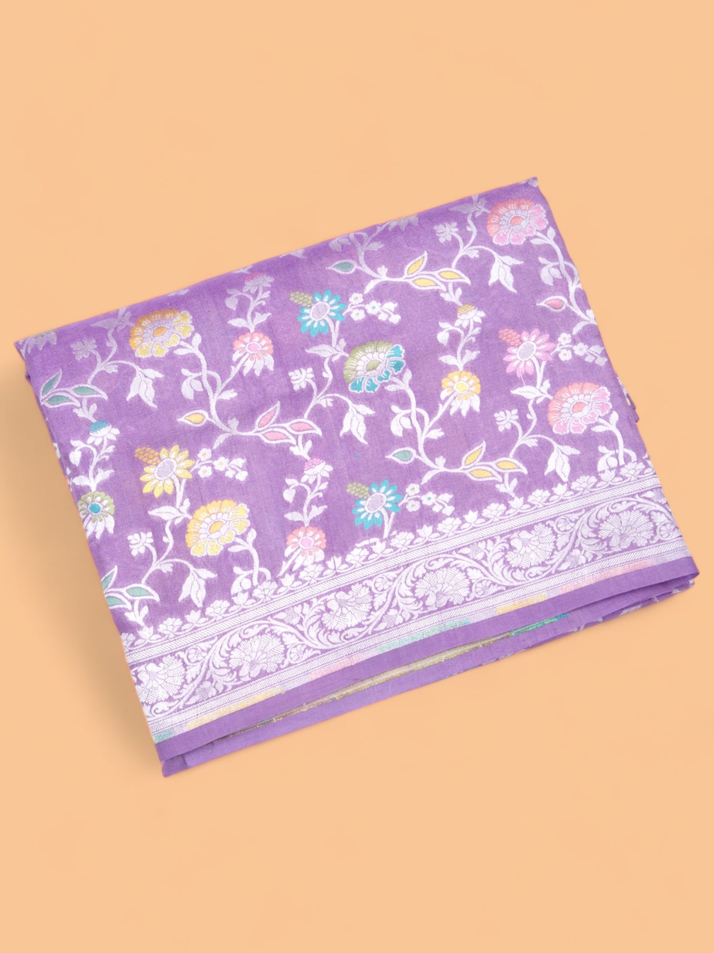 Banarasi Tussar Georgette Jaal Lavender Saree