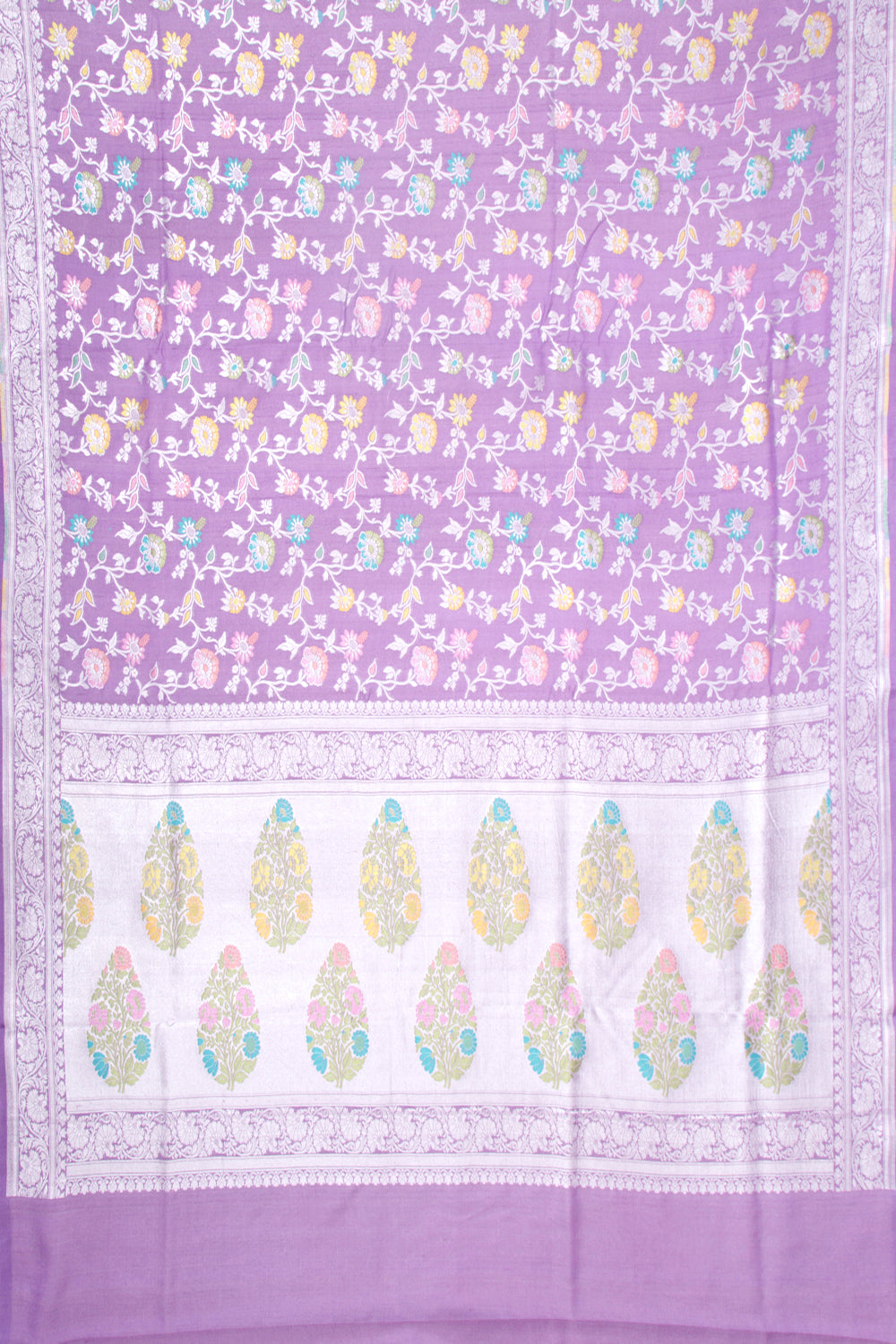 Banarasi Tussar Georgette Jaal Lavender Saree