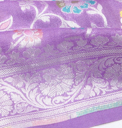 Banarasi Tussar Georgette Jaal Lavender Saree