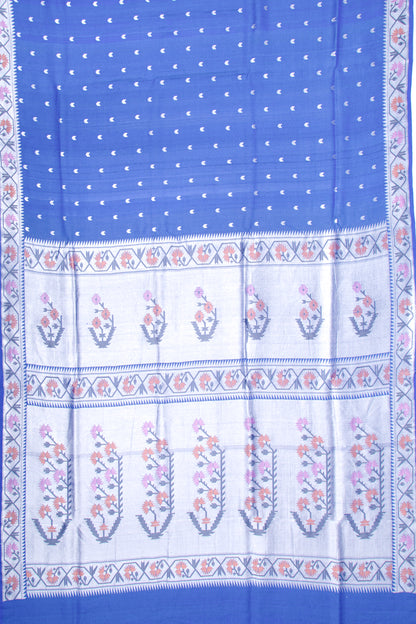 Banarasi Tussar Georgette Brocade Royal Blue Saree