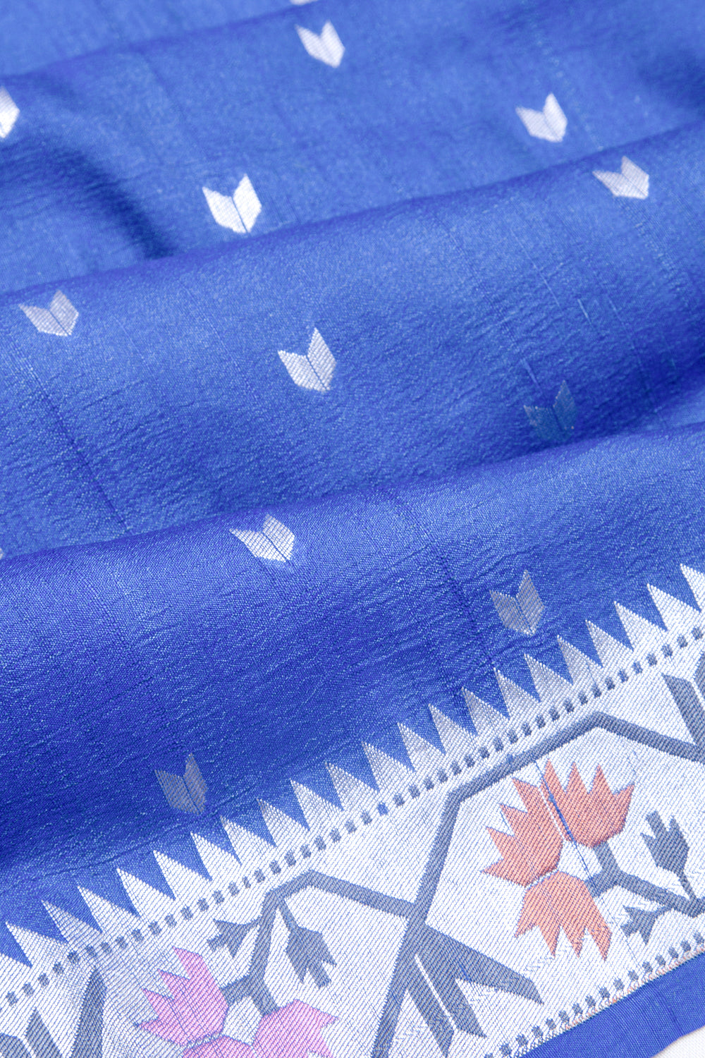 Banarasi Tussar Georgette Brocade Royal Blue Saree