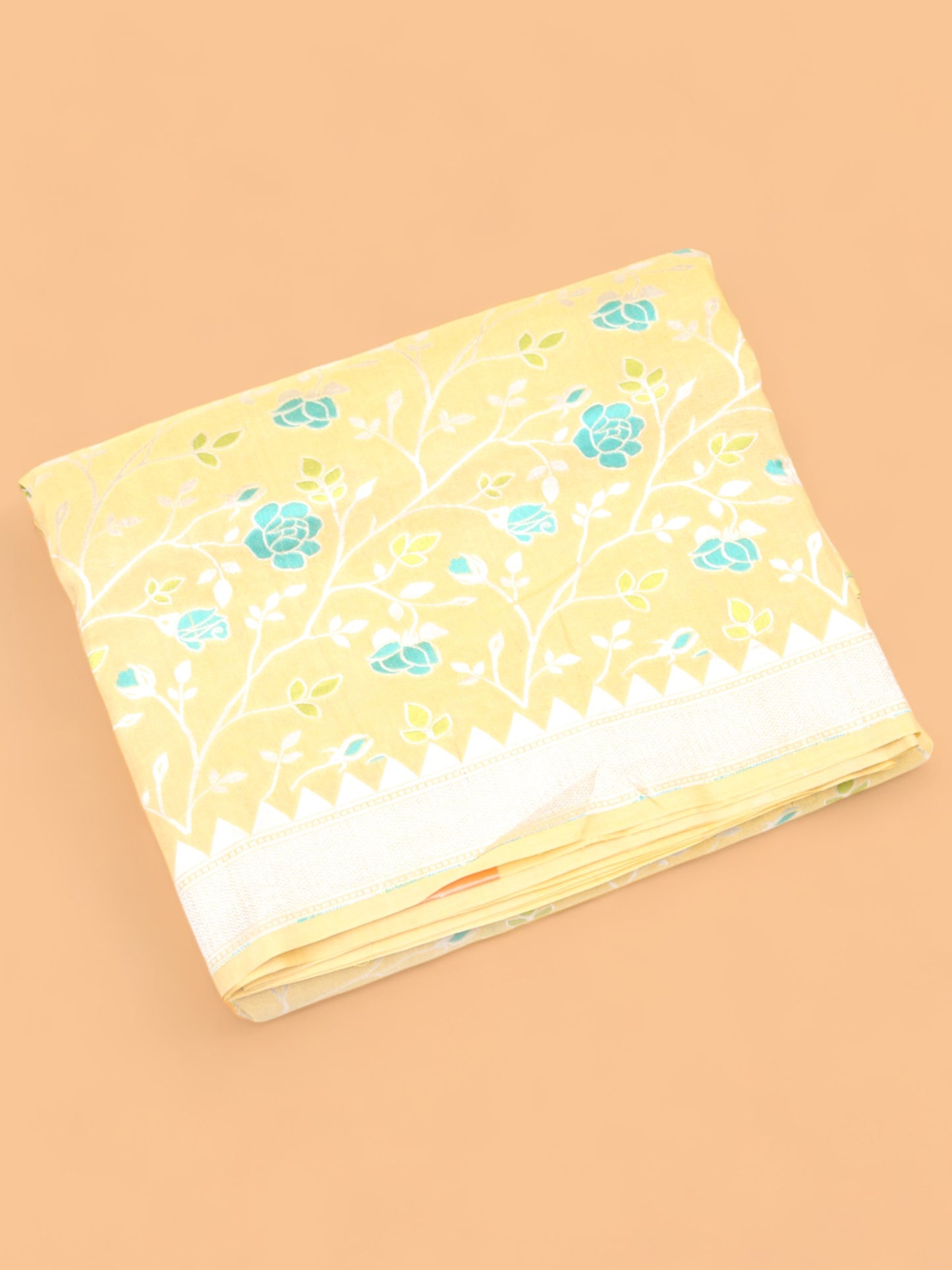 Banarasi Tussar Georgette Jaal Yellow Saree