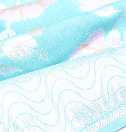 Banarasi Tussar Georgette Jaal Sky Blue Saree