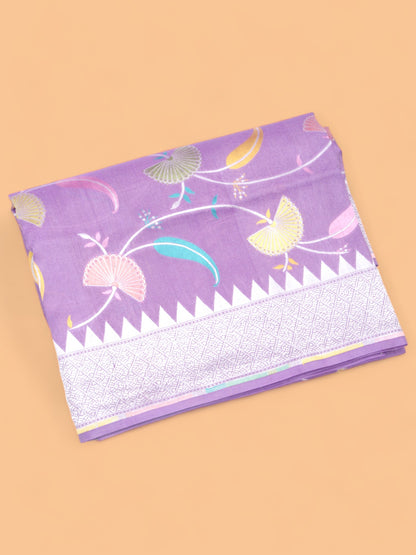 Banarasi Tussar Georgette Jaal Purple Saree