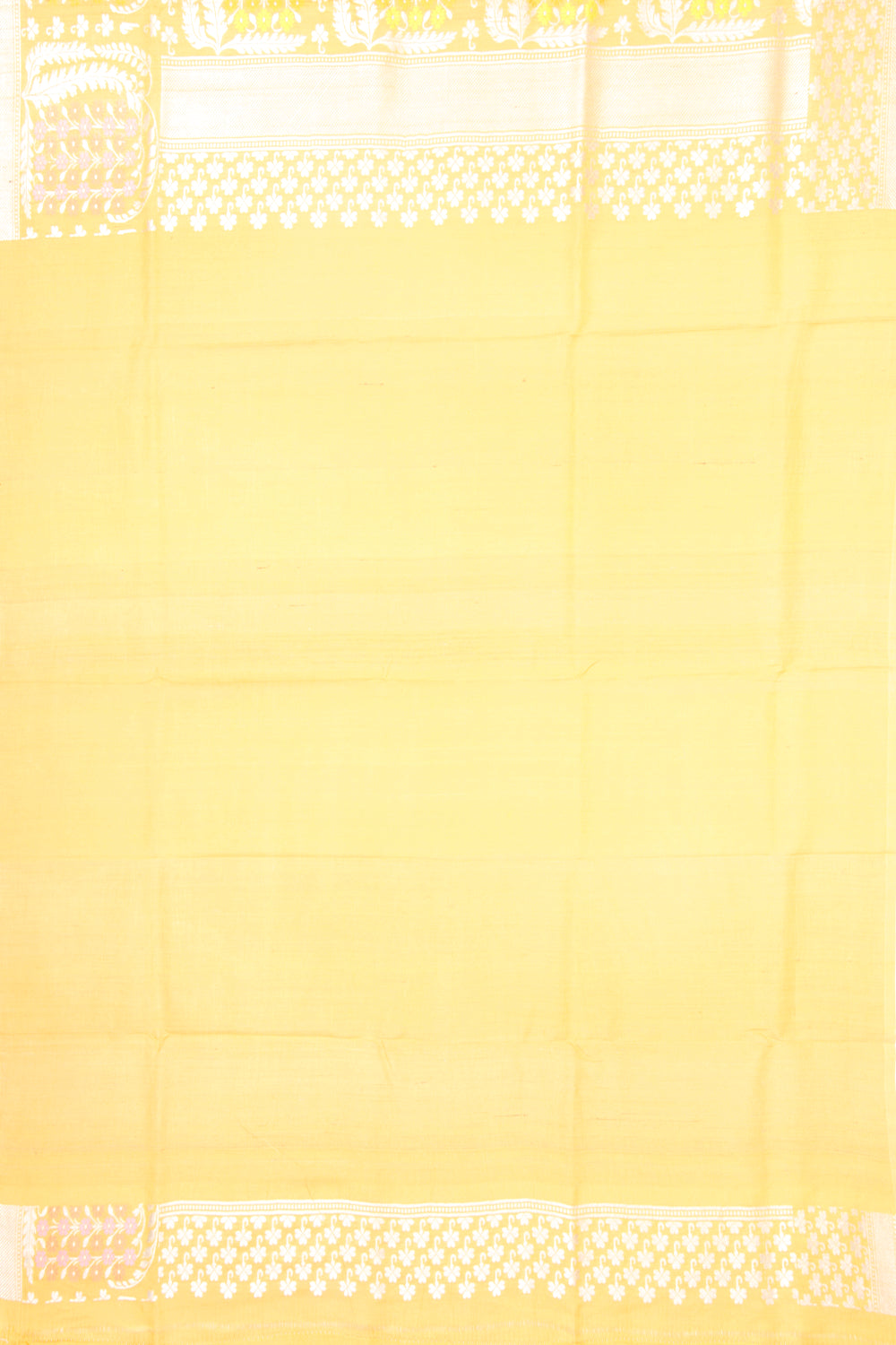 Banarasi Tussar Georgette Jaal Yellow Saree