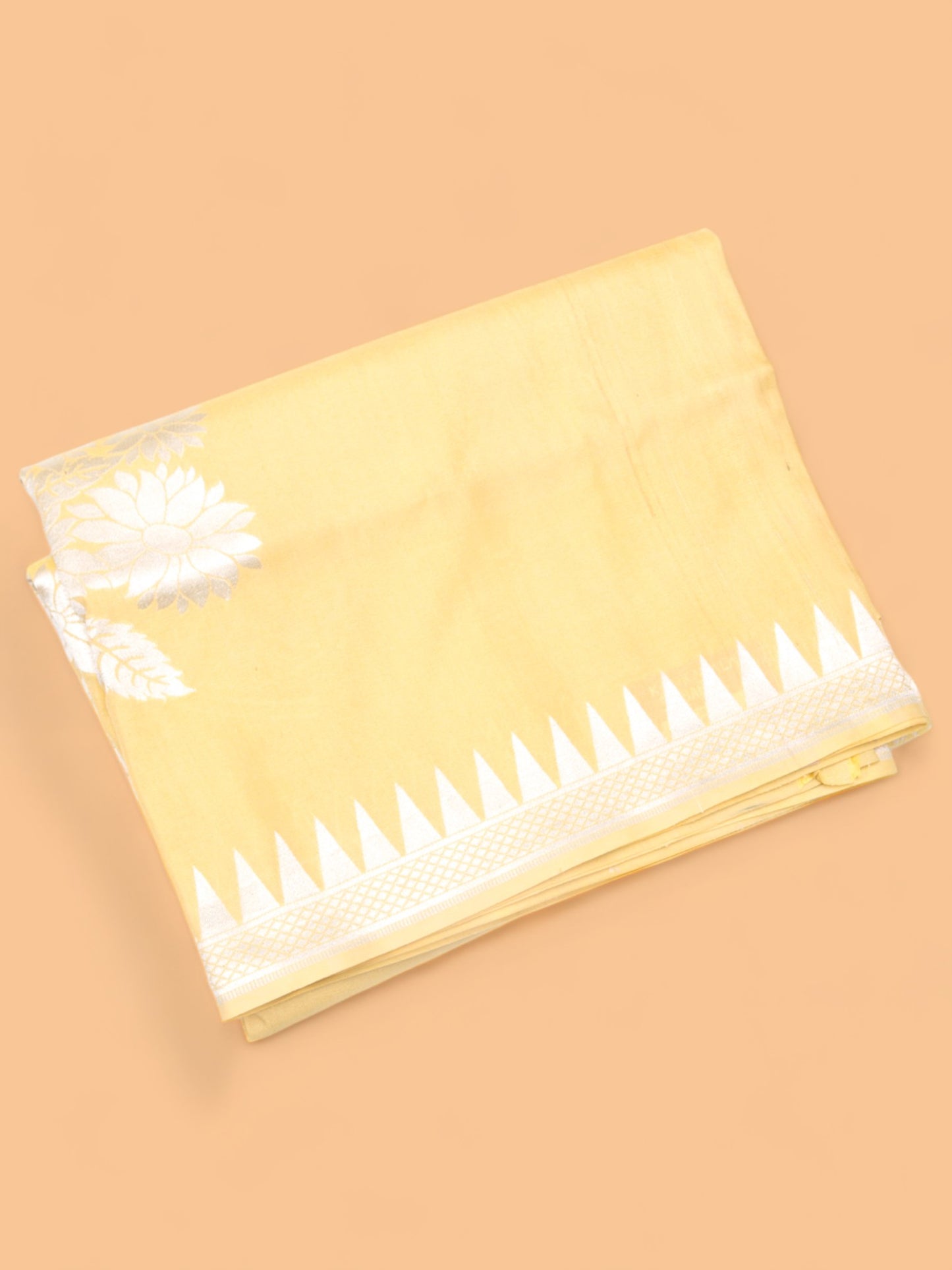 Banarasi Tussar Georgette Brocade Yellow Saree