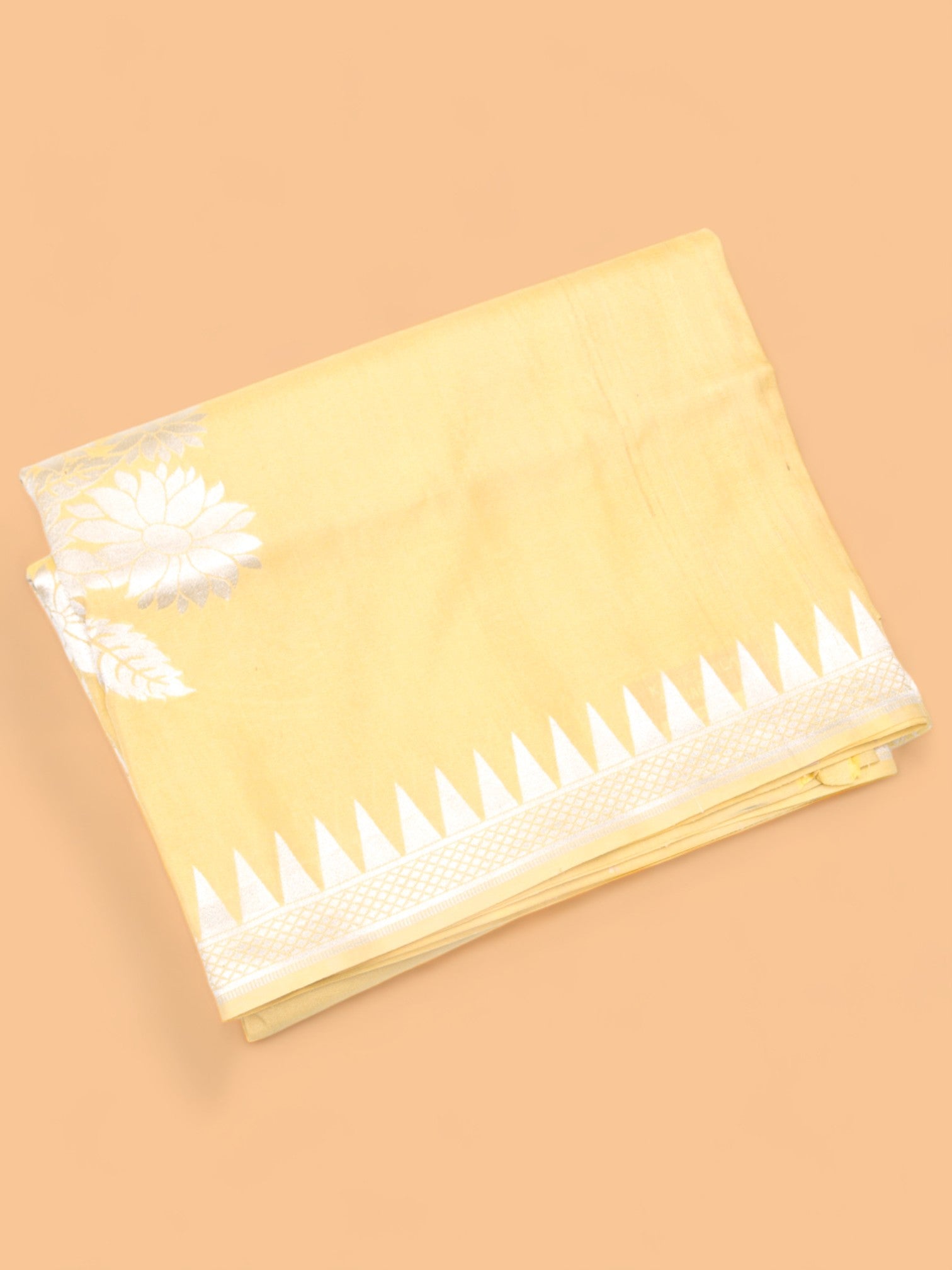 Banarasi Tussar Georgette Brocade Yellow Saree