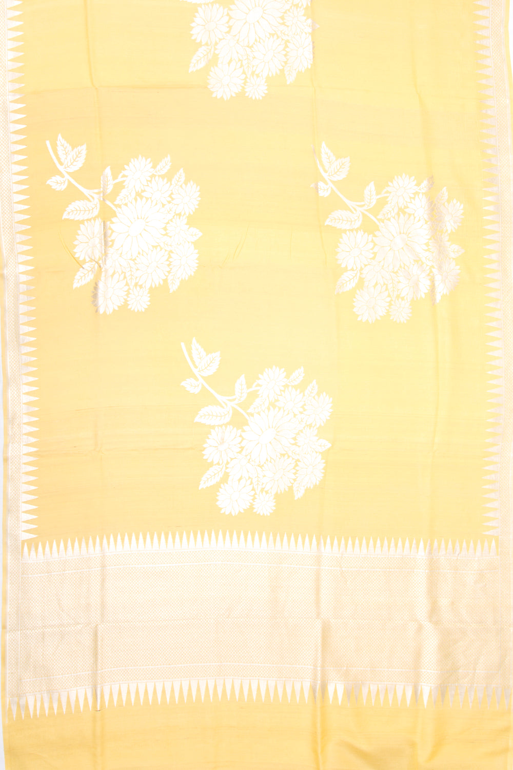 Banarasi Tussar Georgette Brocade Yellow Saree