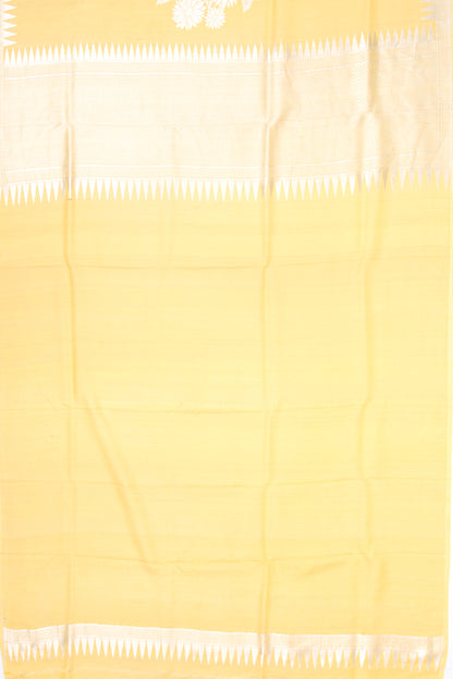 Banarasi Tussar Georgette Brocade Yellow Saree