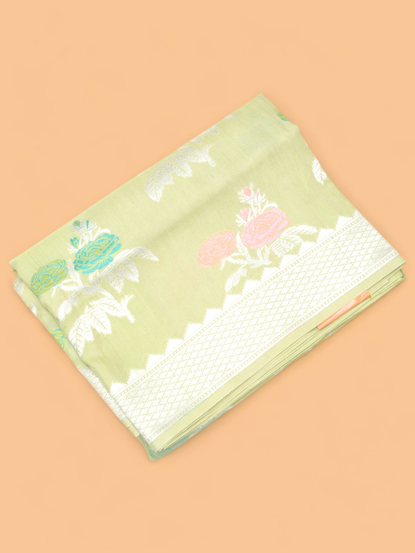 Banarasi Tussar Georgette Brocade Pastel Green Saree