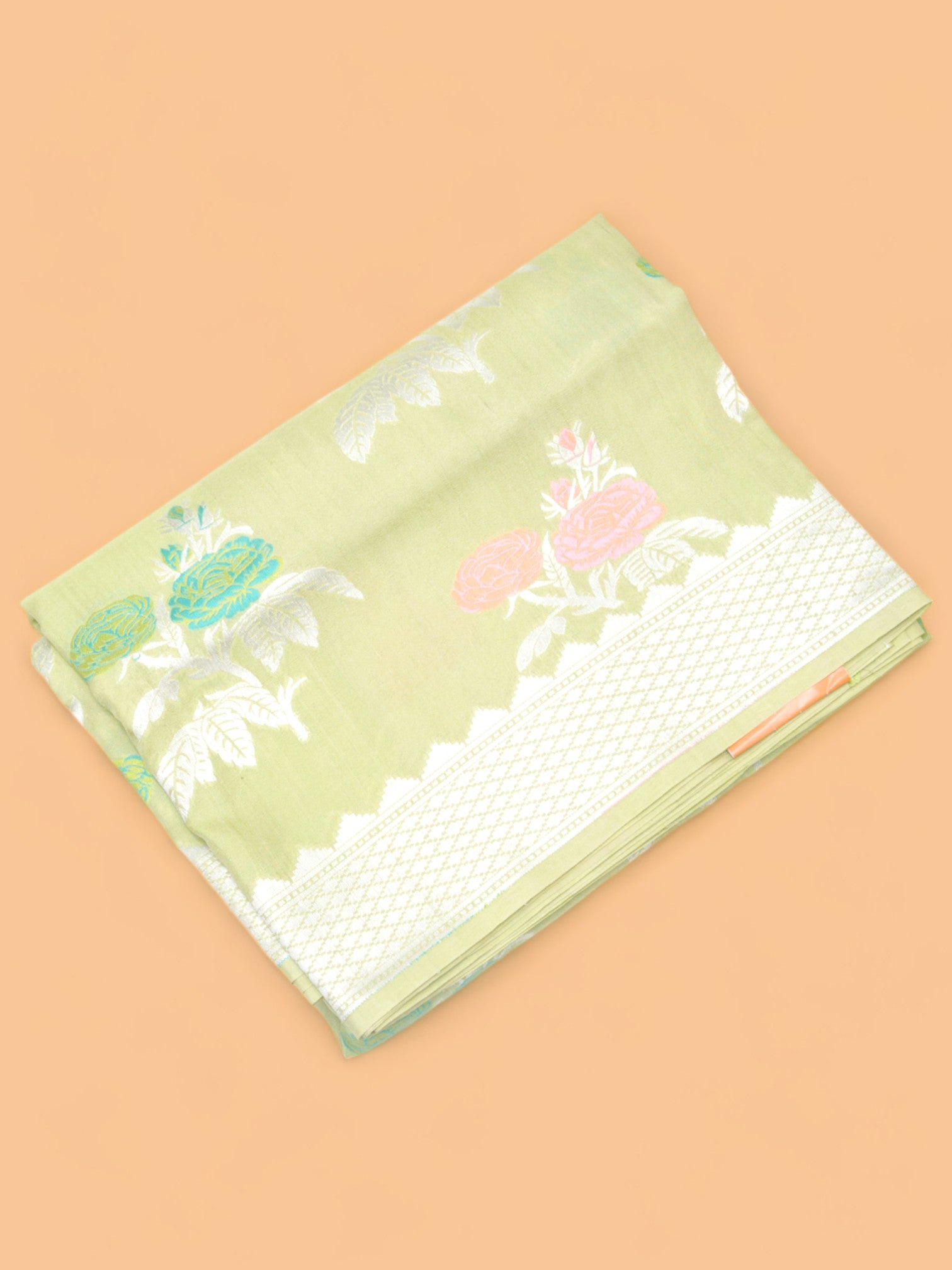 Banarasi Tussar Georgette Brocade Pastel Green Saree