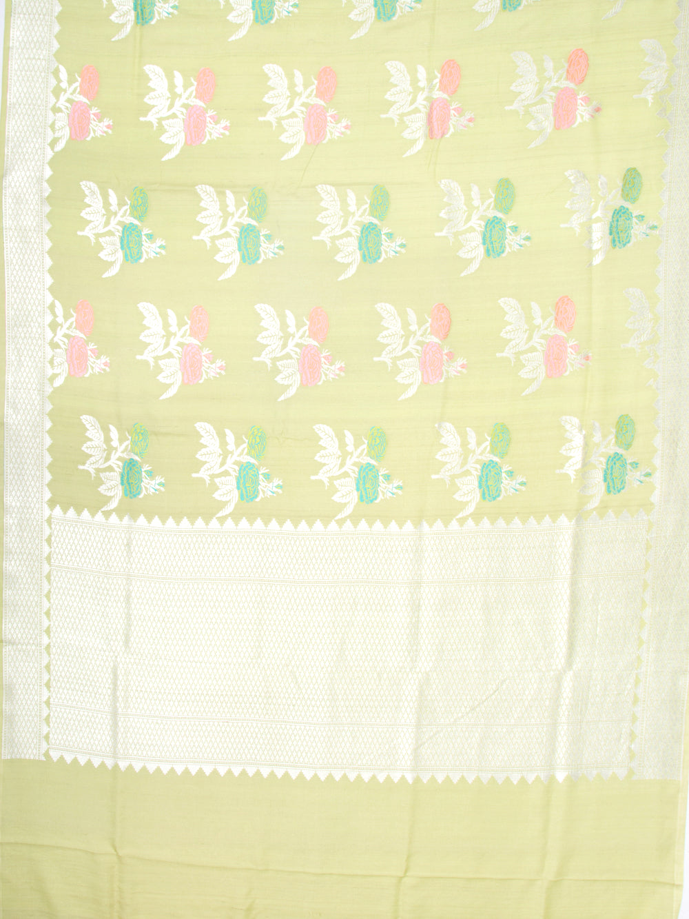 Banarasi Tussar Georgette Brocade Pastel Green Saree