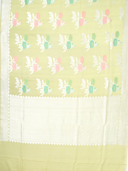 Banarasi Tussar Georgette Brocade Pastel Green Saree