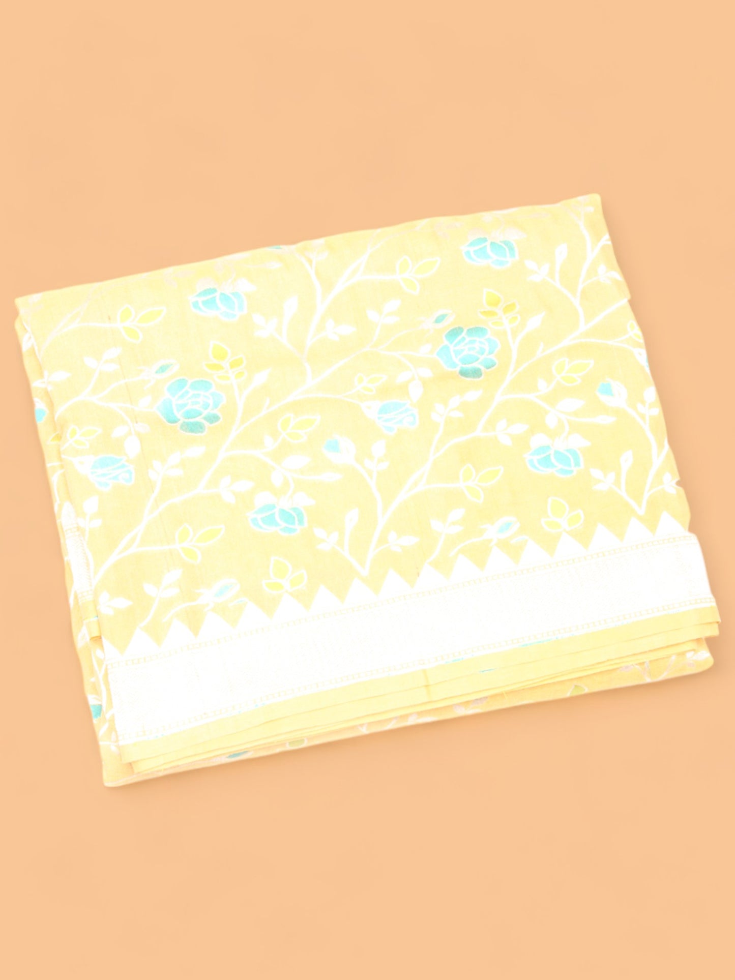 Banarasi Tussar Georgette Brocade Yellow Saree