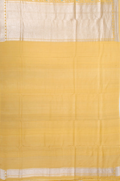 Banarasi Tussar Georgette Brocade Yellow Saree