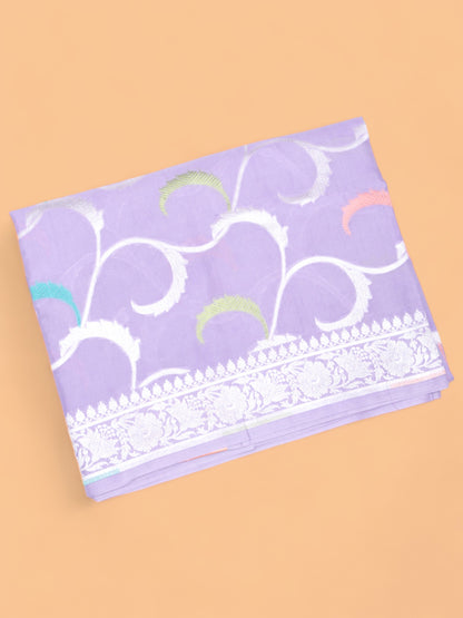 Banarasi Tussar Georgette Jaal Lavender Saree