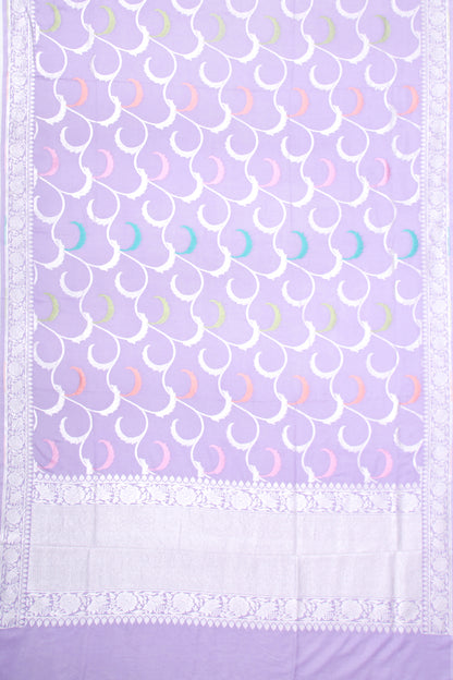 Banarasi Tussar Georgette Jaal Lavender Saree