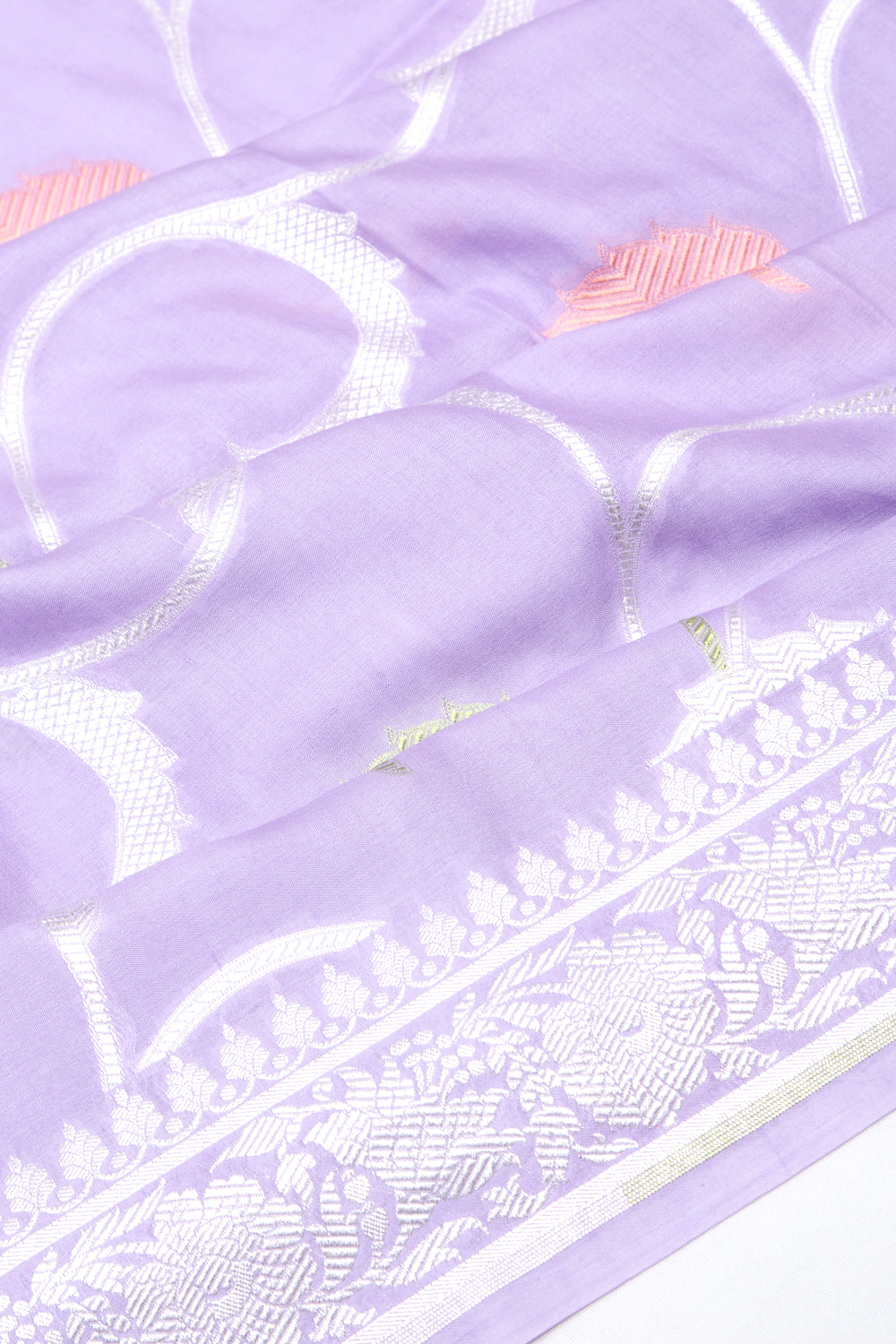 Banarasi Tussar Georgette Jaal Lavender Saree