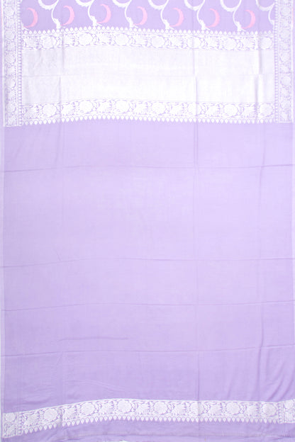 Banarasi Tussar Georgette Jaal Lavender Saree