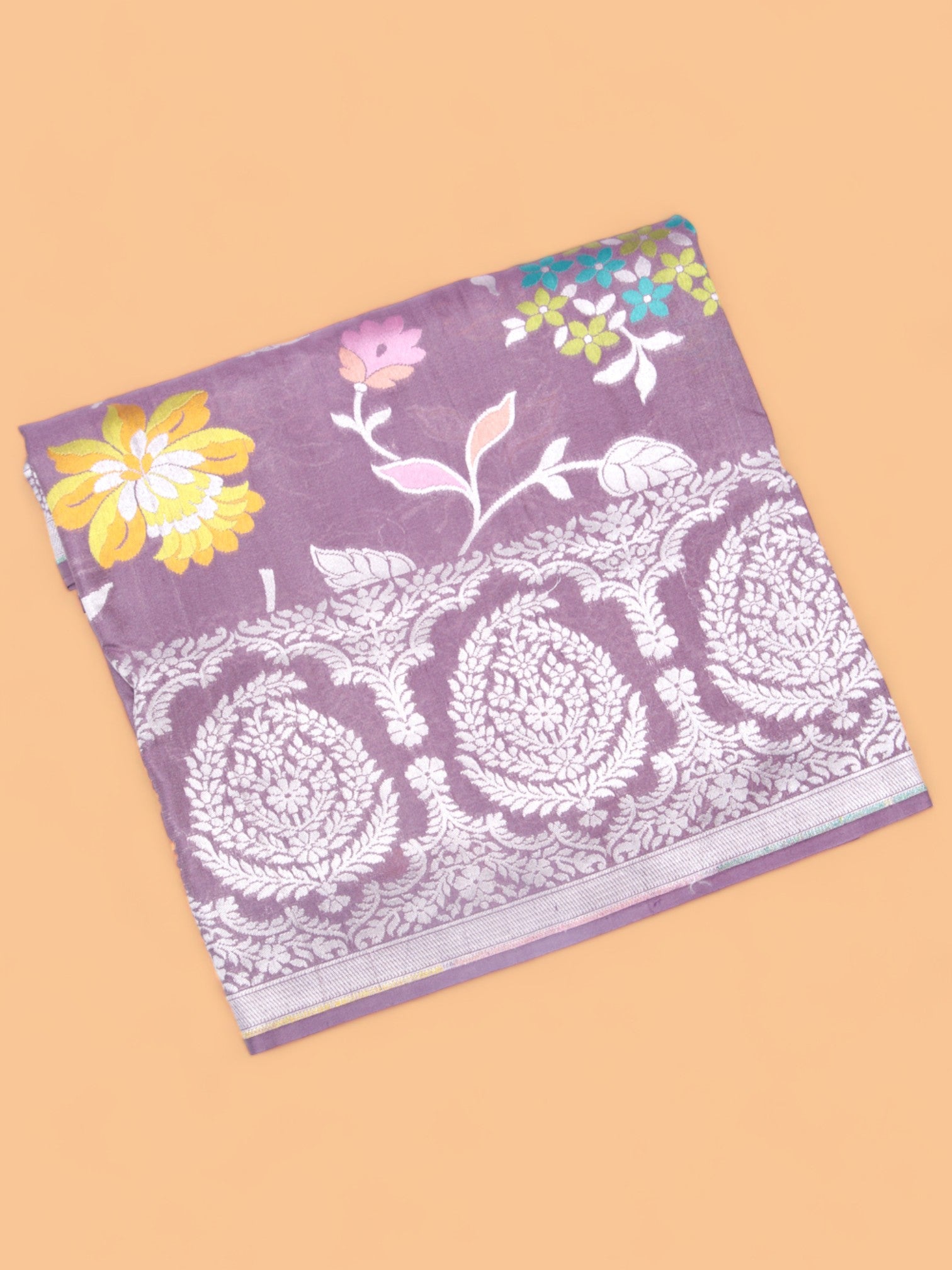 Banarasi Tussar Georgette Brocade Lavender Saree