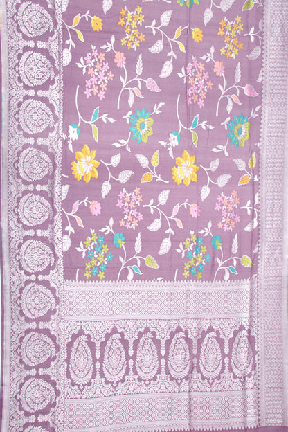 Banarasi Tussar Georgette Brocade Lavender Saree