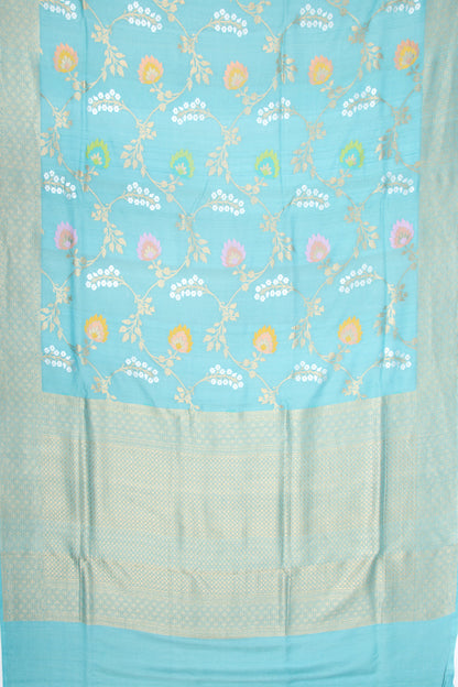 Banarasi Tussar Georgette Jaal Sea Green Saree