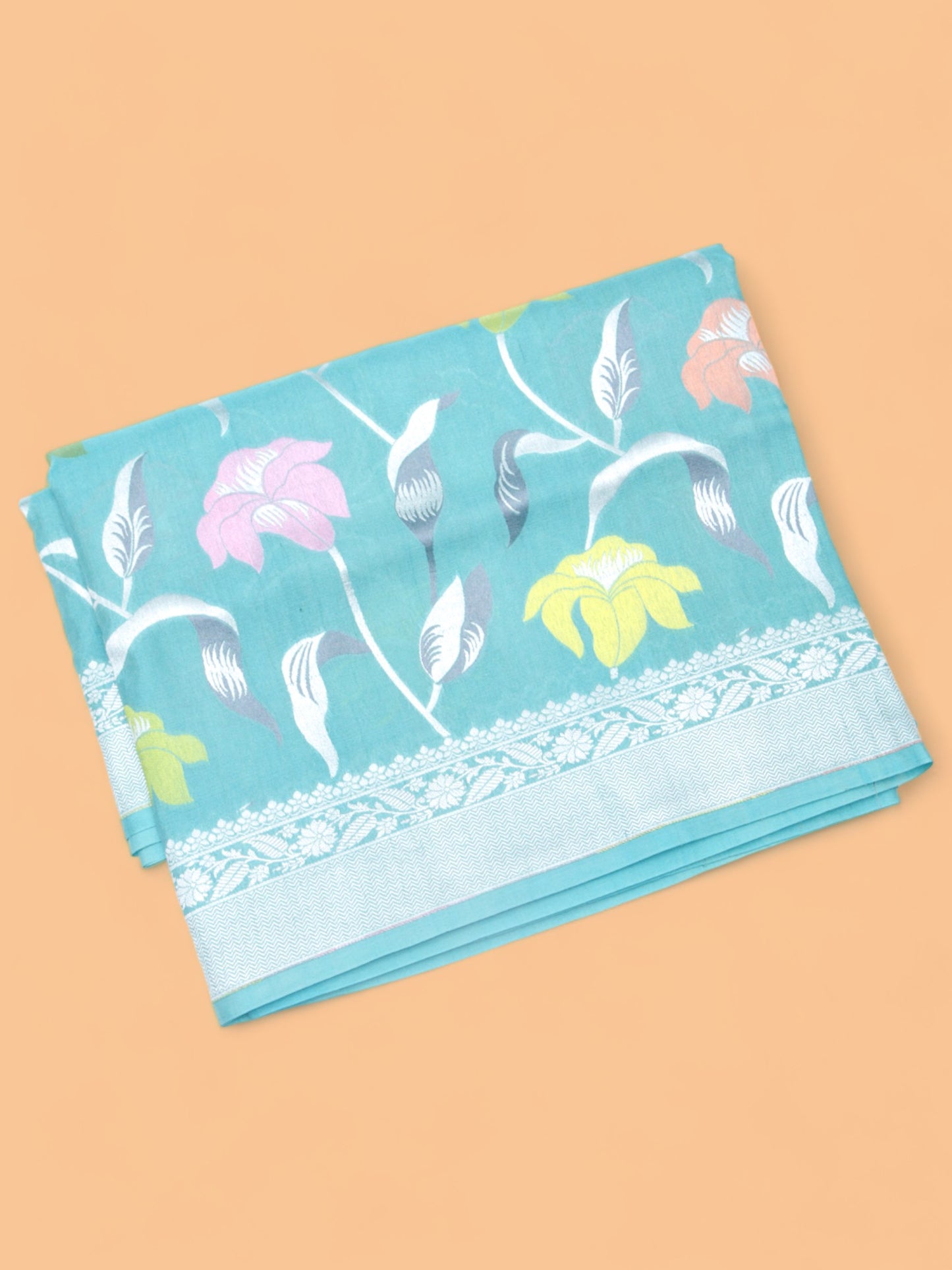 Banarasi Tussar Georgette Jaal Sky Blue Saree